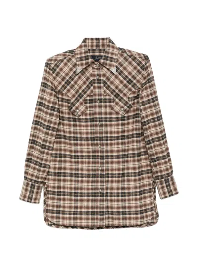 Seafarer Check-pattern Western Shirt In Brown