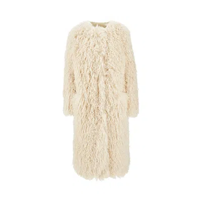 Seafarer 'cleo' Coat In Frisée Faux Fur In White
