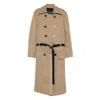 Seafarer Double-breasted Belted Coat In Neutral