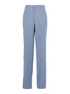 Seafarer 'colorado' Light Blue Pants With Maxi Pocket Applied On The Back In Fabric  Woman In Blue