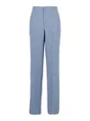 Seafarer 'colorado' Light Blue Pants With Maxi Pocket Applied On The Back In Fabric  Woman In Blue