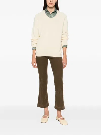 Seafarer Corduroy Flared Trousers In Brown