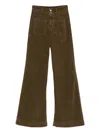Seafarer Corduroy-texture Flared Trousers In Brown