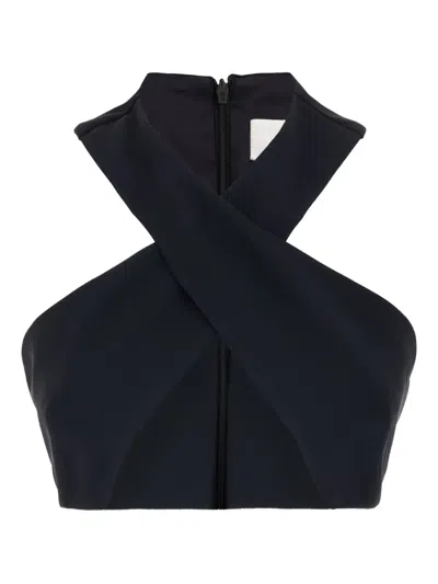 Seafarer Cross-neck Zip Top In Black