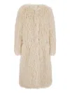 Seafarer Curly Fleece Coat In Neutral