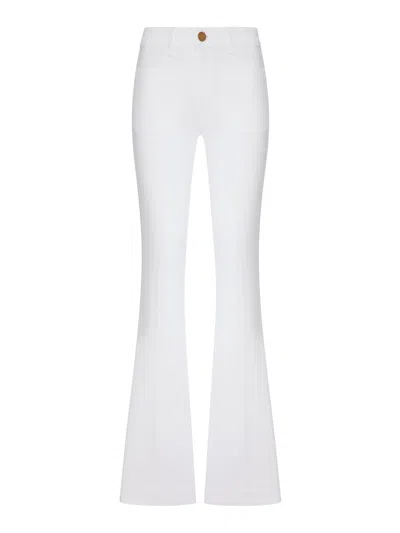 Seafarer Delphine Flare White Denim Jeans With Patch Pockets