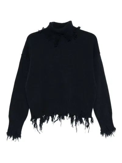 SEAFARER DISTRESSED FUNNEL-NECK SWEATER