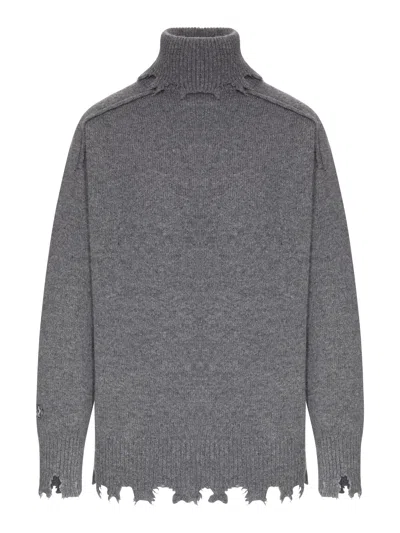 Seafarer Distressed Turtleneck Sweater In Grey