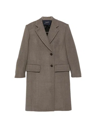 Seafarer Double-breasted Belted Coat In Brown