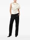 Seafarer Draped Sleeveless Blouse In Black