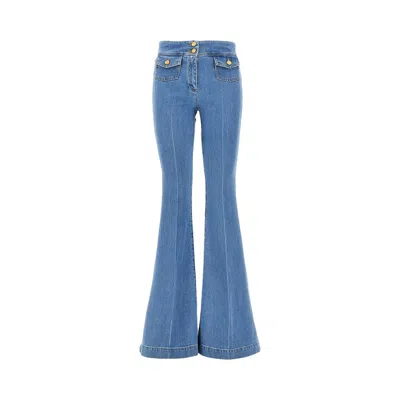 Seafarer Button Flared Jeans In Blue