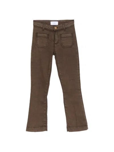 Seafarer Françoise Patch-pocket Cropped Jeans In Brown