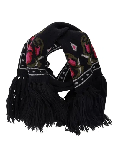 Seafarer Fringed Scarf In Black