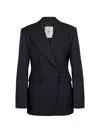 Seafarer Gilda Tailored Jacket Back Vent Lapels In Black