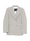 Seafarer Grey Solid Notched Lapel Blazer In Gray