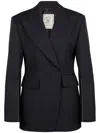 Seafarer Gilda Tailored Jacket Back Vent Lapels In Black