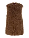 Seafarer Teddy-pile Gilet In Brown
