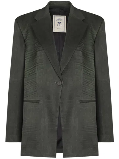 Seafarer Green Astro Structured Blazer