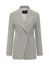Seafarer Grey Solid Notched Lapel Blazer In Gray