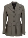 Seafarer Houndstooth Blazer In Gray