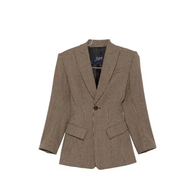 Seafarer Houndstooth-pattern Single-breasted Blazer In Brown/black