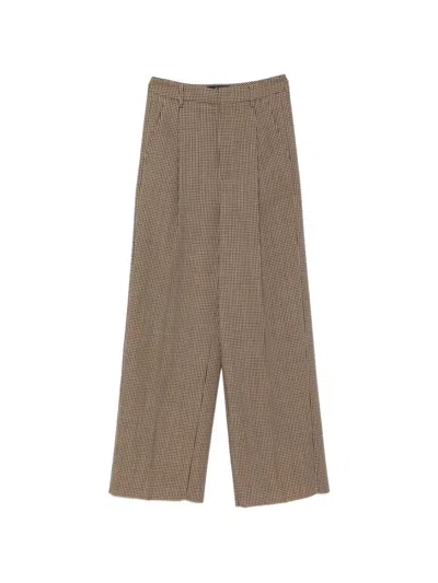 Seafarer Houndstooth-pattern Wide-leg Trousers In Brown