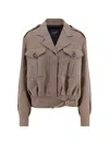 Seafarer Houndstooth-pattern Wool Jacket In Brown