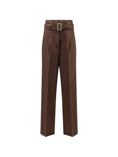 Seafarer Irony Belted Trousers In Brown