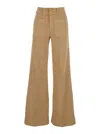 Seafarer 'jane' Brown Pants With Patch Pockets On The Front And Logo Patch On The Back In Cotton Woman