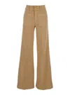 Seafarer 'jane' Brown Pants With Patch Pockets On The Front And Logo Patch On The Back In Cotton Woman In Brown