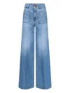 Seafarer 'jane' Blue Trousers With Front Pockets And Washed Effect