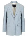 Seafarer Light Blue Jacket With Classic Lapels And Chest Pocket In Fabric Woman