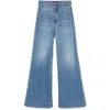 Seafarer 'jane' Blue Trousers With Front Pockets And Washed Effect In Blue