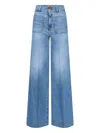 Seafarer 'jane' Blue Trousers With Front Pockets And Washed Effect In Blue