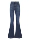 Seafarer 'delphine' Light Blue Flared Jeans With Belt Loops And Logo Lettering On The Rear In Blue