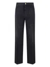 Seafarer Straight Cut Black Jeans With Five-pocket Design In Blue