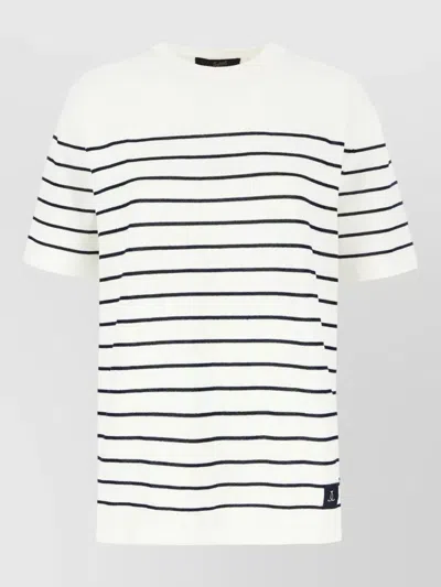 Seafarer Knitwear Crew Neck Short Sleeve Striped In White