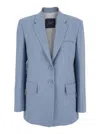 Seafarer Light Blue Jacket With Classic Lapels And Chest Pocket In Fabric Woman In Blue