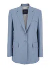 Seafarer Light Blue Jacket With Classic Lapels And Chest Pocket In Fabric Woman In Blue
