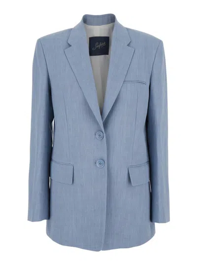 SEAFARER LIGHT BLUE JACKET WITH CLASSIC LAPELS AND CHEST POCKET
