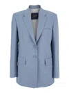 Seafarer Light Blue Jacket With Classic Lapels And Chest Pocket In Fabric Woman In Blue