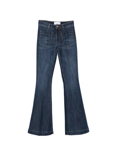 Seafarer Logo-embroidered Flared Jeans In Blue