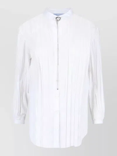 Seafarer Long Sleeve Top Buttoned Cuffs Chain Detail In White