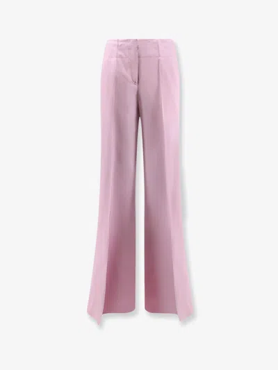 Seafarer Nancy Virgin Wool And Silk Trousers In Pink