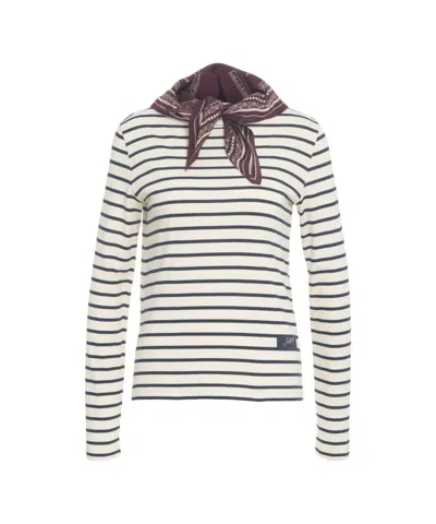 Seafarer Navy/off-white Striped Long-sleeved T-shirt In Multi