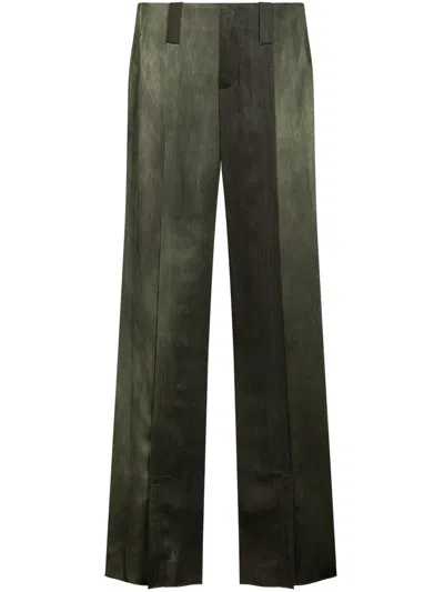 Seafarer Olive Maiorca Two-tone Wide-leg Pants In Green