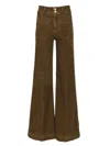 Seafarer Corduroy-texture Flared Trousers In Brown