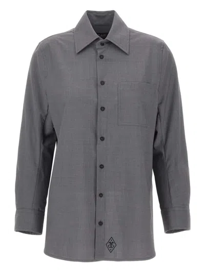 Seafarer Patch-pocket Button-down Shirt In Gray