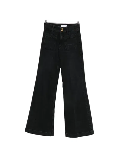 Seafarer Patch-pocket Wide-leg Jeans In Black