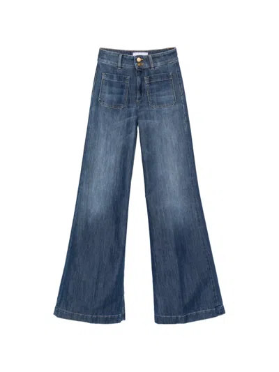Seafarer Patch-pocket Wide-leg Jeans In Blue